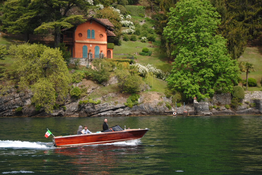 lake como by boat